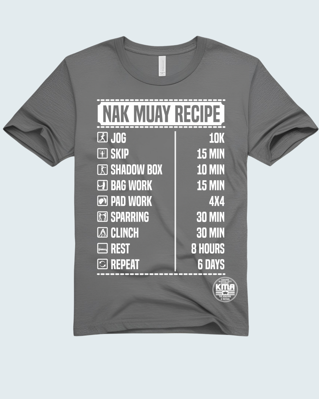 Nak Muay Recipe Shirt (white ink)