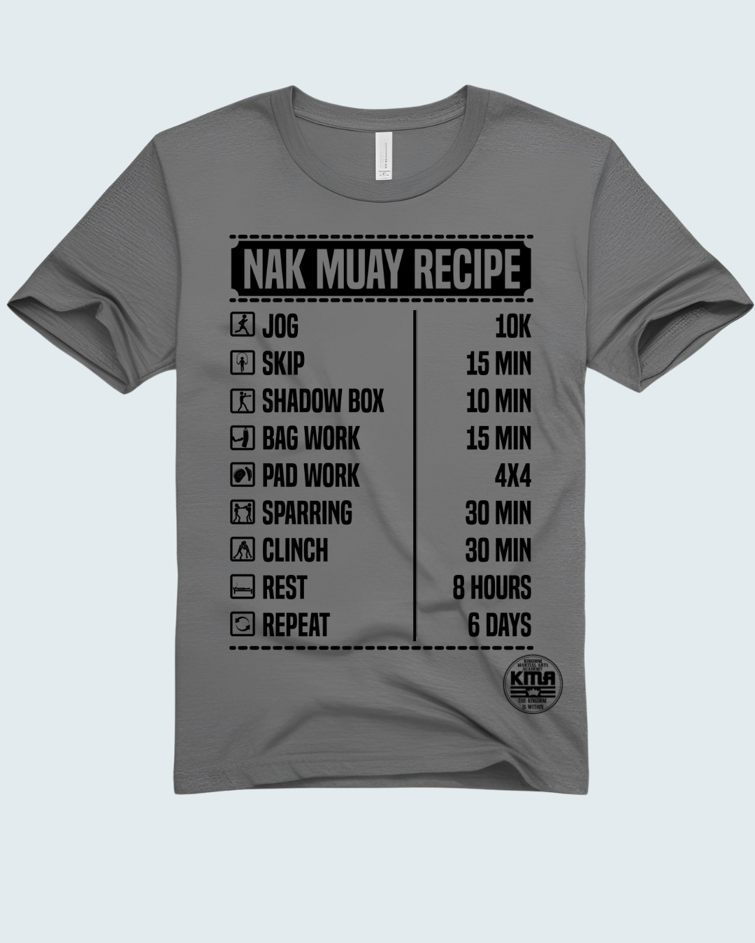 Nak Muay Recipe Shirt (black ink)