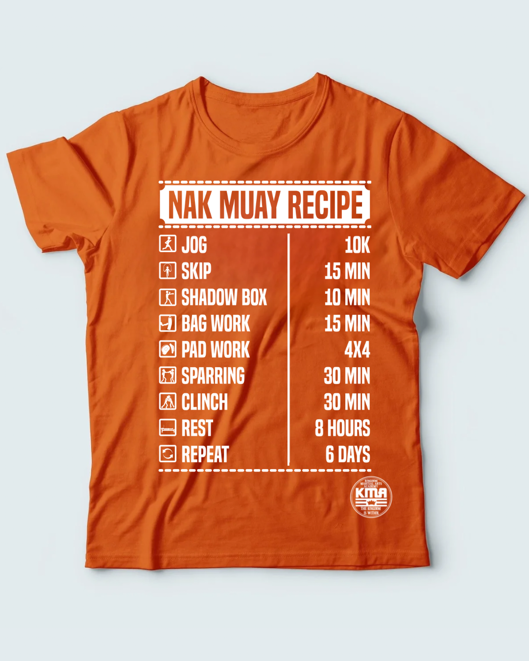 Nak Muay Recipe Shirt (white ink)