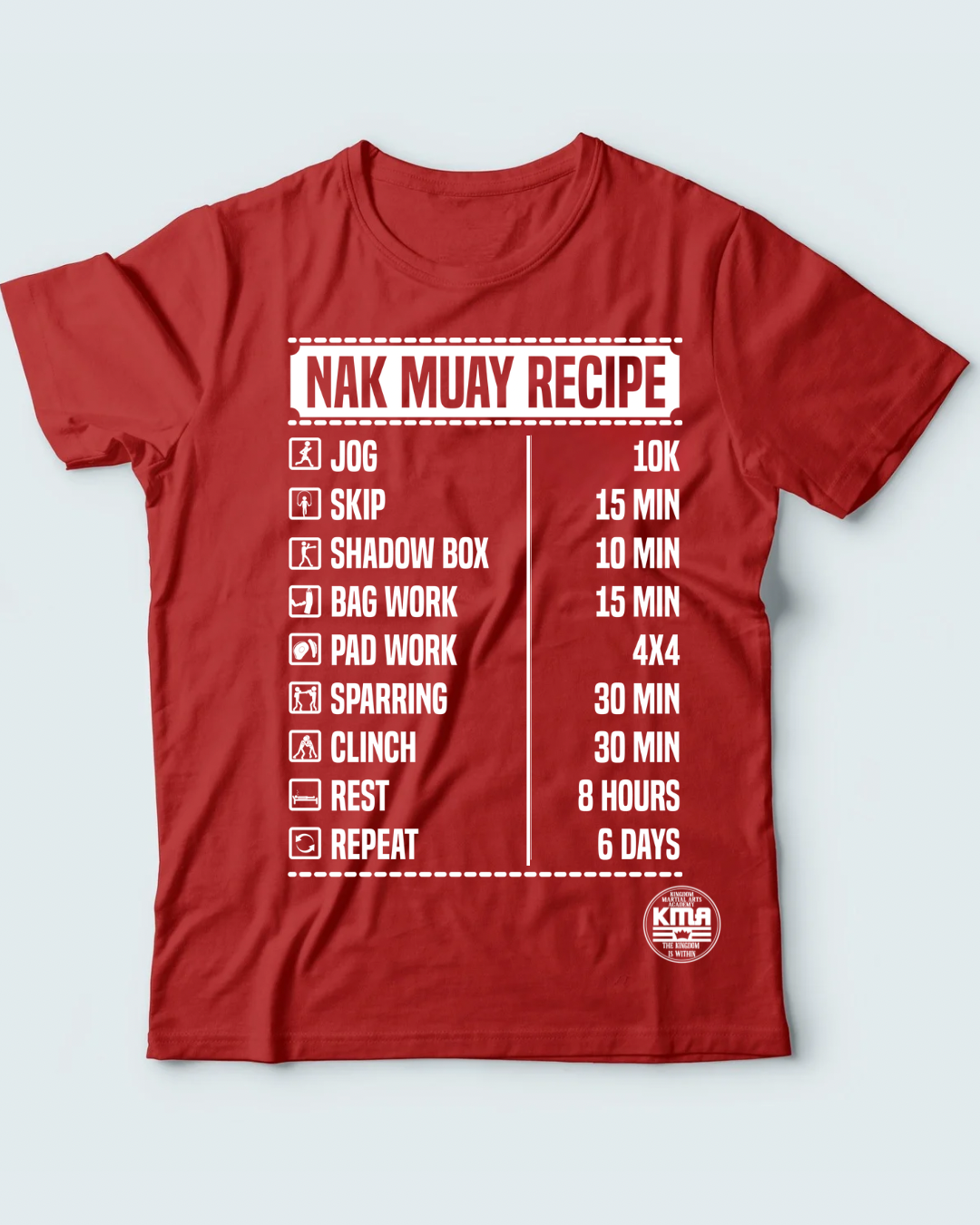 Nak Muay Recipe Shirt (white ink)