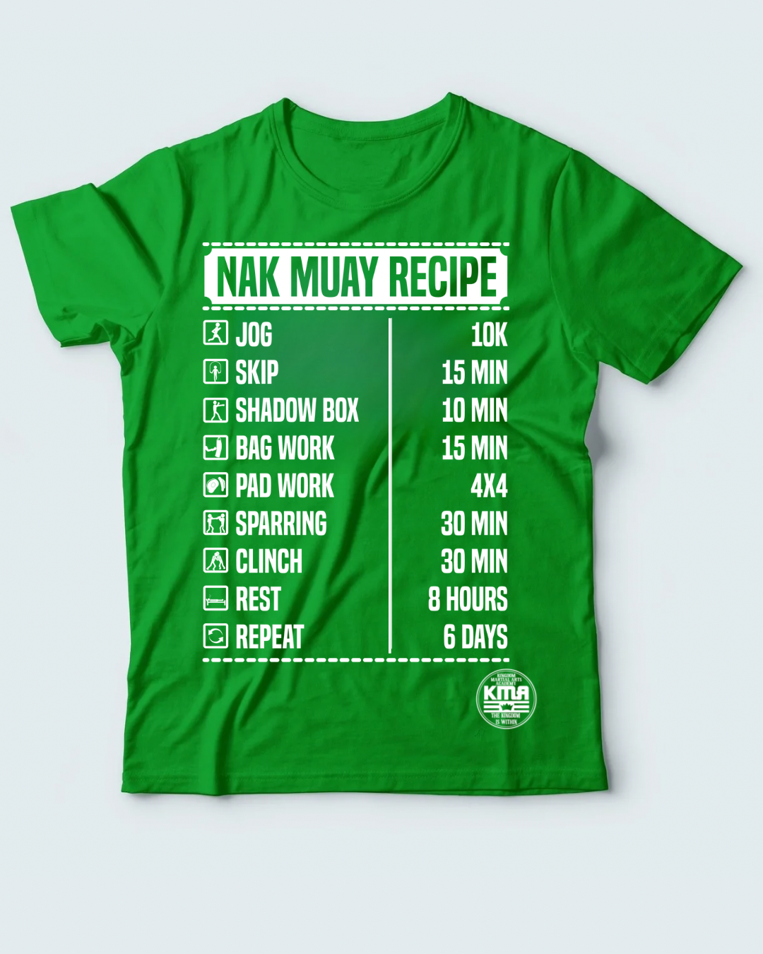 Nak Muay Recipe Shirt (white ink)